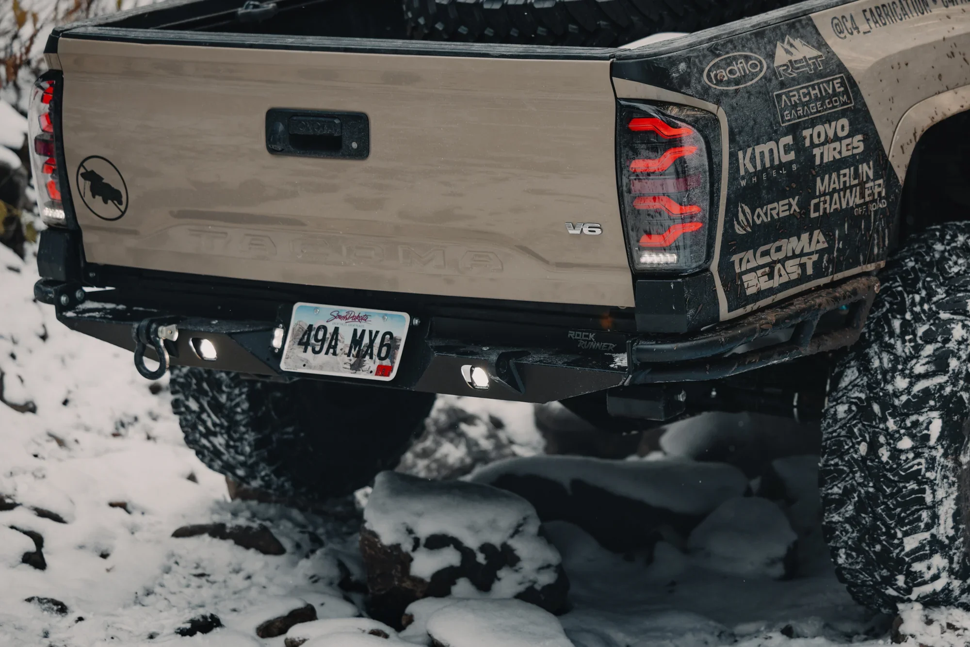 C4 Fabrication 3rd Gen Tacoma Rock Runner High Clearance Rear Bumper 2016-2023 - Image 2