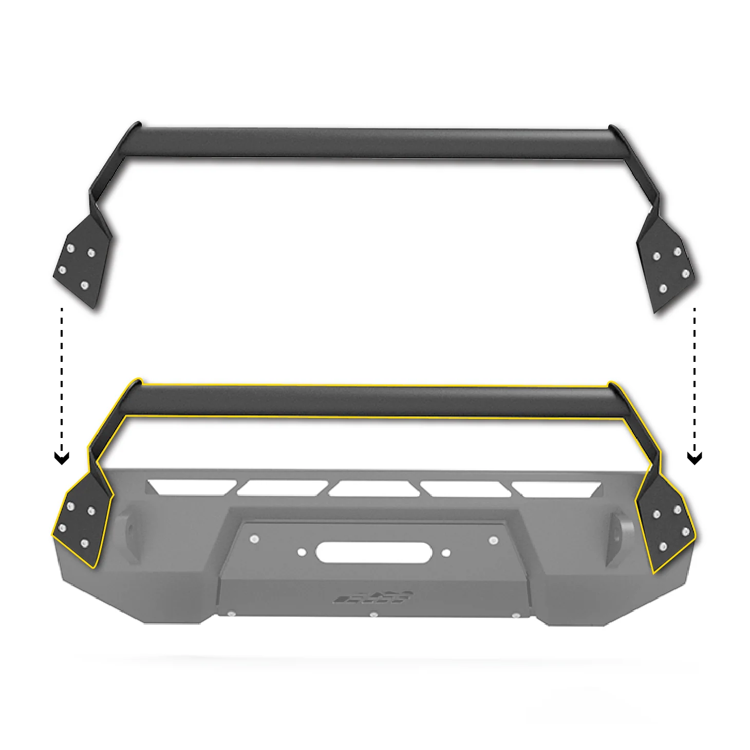 CBI Toyota Tacoma Covert Bolt-On Bull Bar | 2016-2023 - Image 3