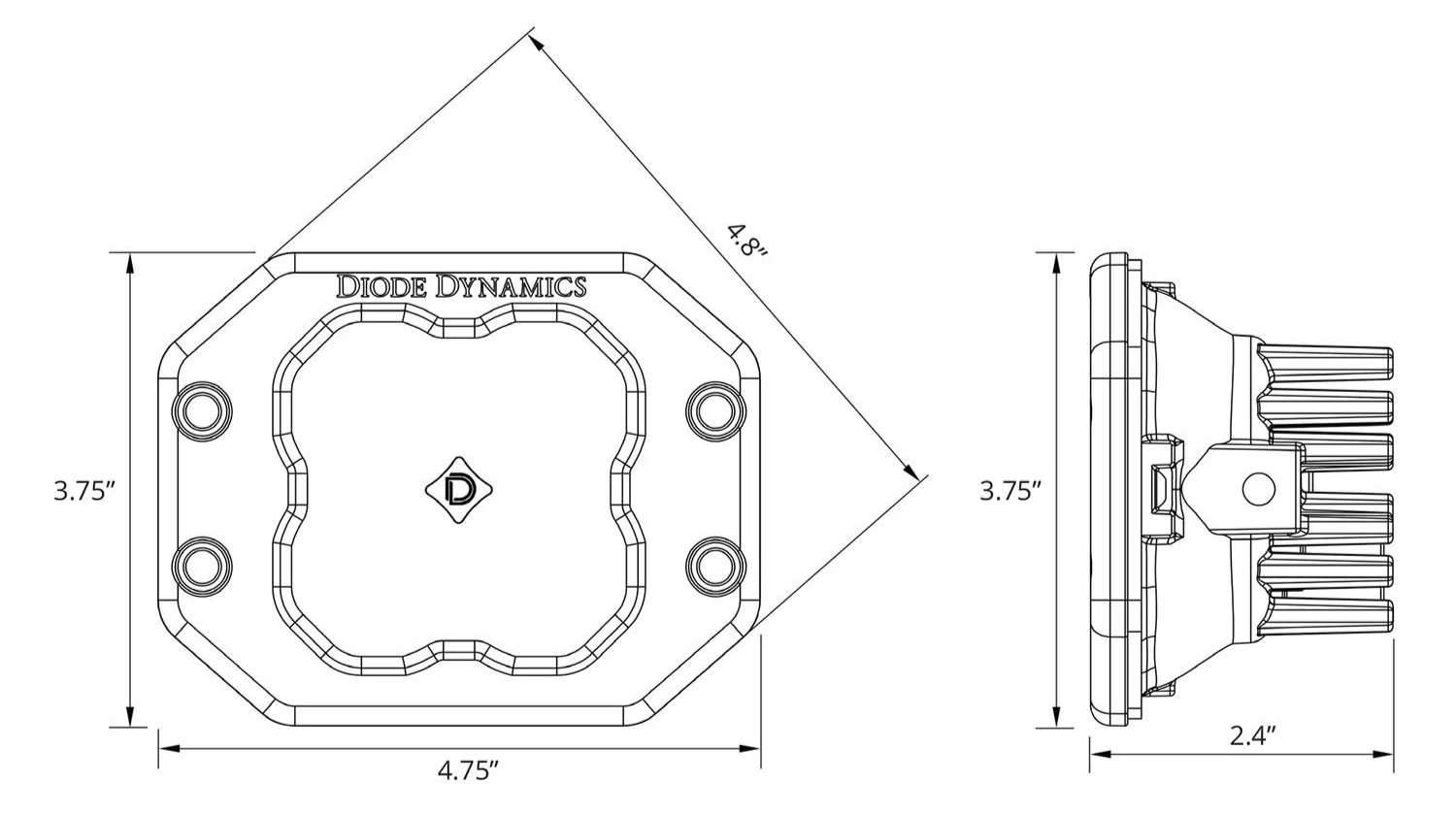 Diode Dynamics SS3 Yellow Flush Pod Light (Pair) - Image 6