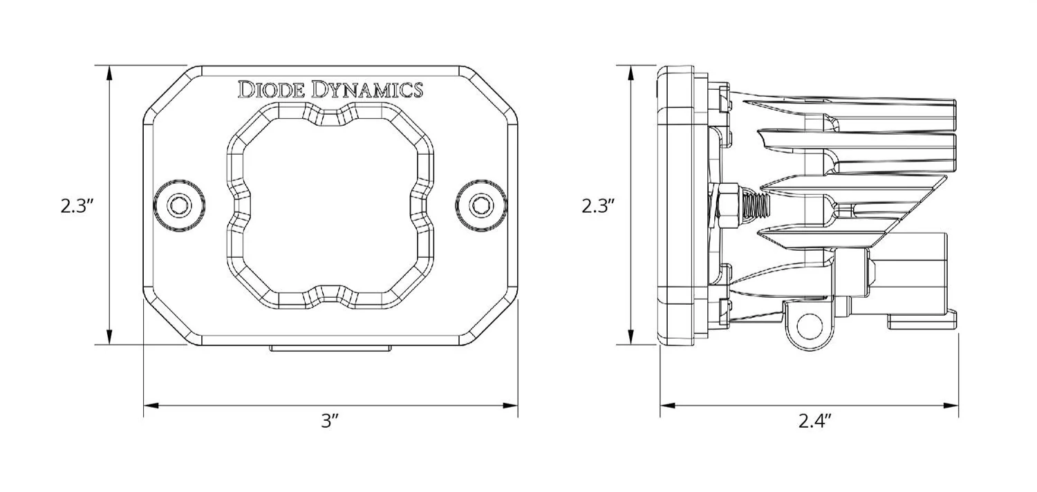 Diode Dynamics SSC1 Yellow Flush Pod Light (Pair) - Image 4