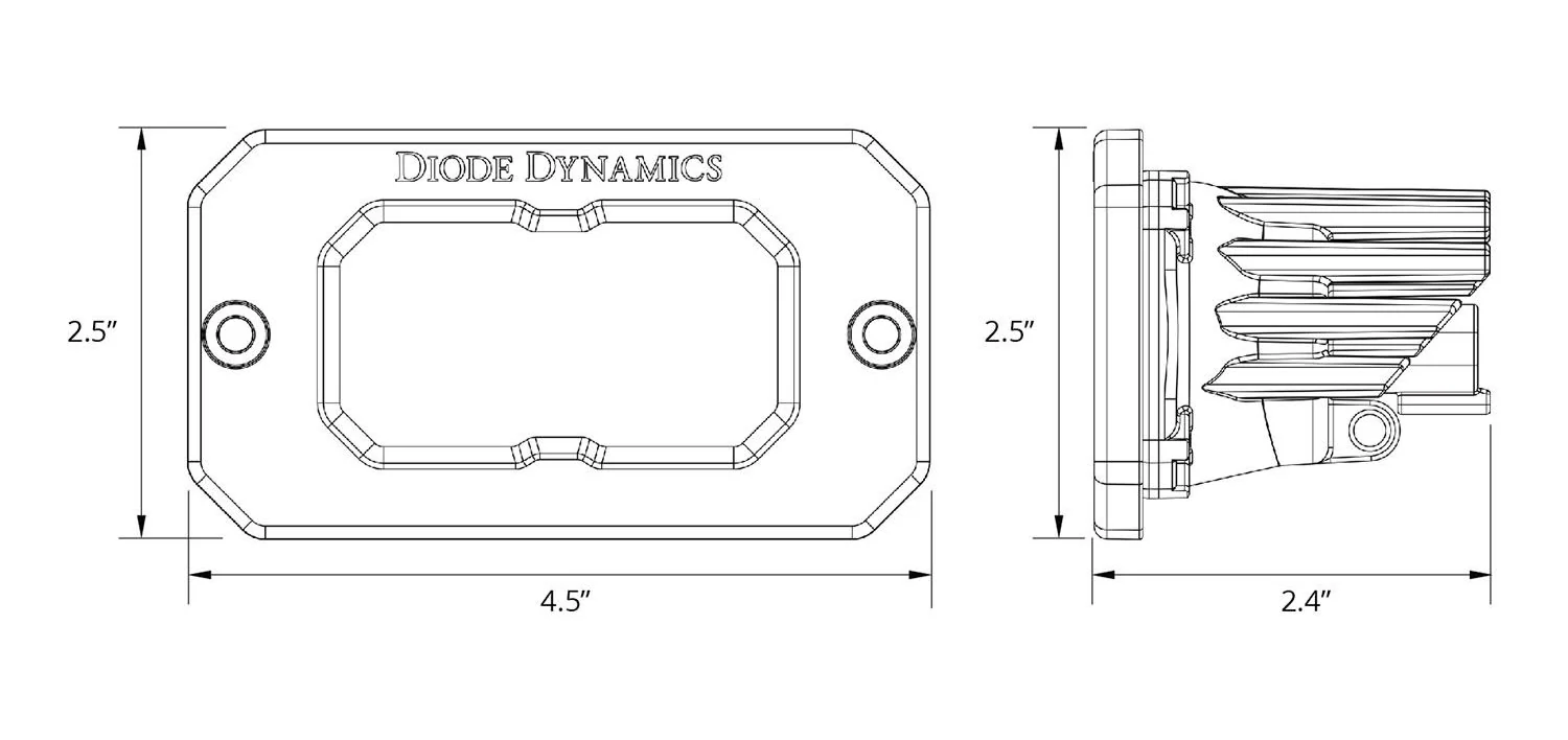 Diode Dynamics SSC2 Yellow Flush Pod Light (Pair) - Image 4