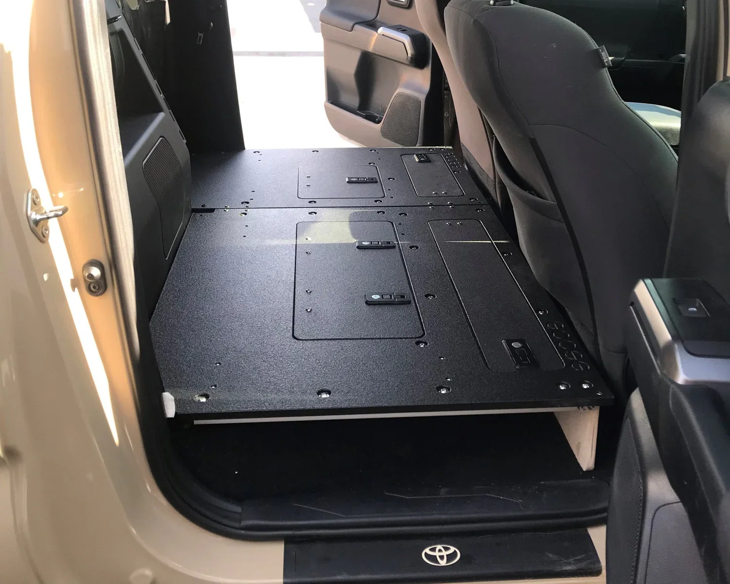 Goose Gear Toyota Tacoma 2005-2023 Second Row Seat Delete Plate System With Back Wall - Image 6
