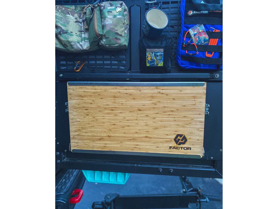 GP Factor Alu-Cab Canopy Camper Full Size Folding Table w/ Bamboo Cutting Board - Image 6