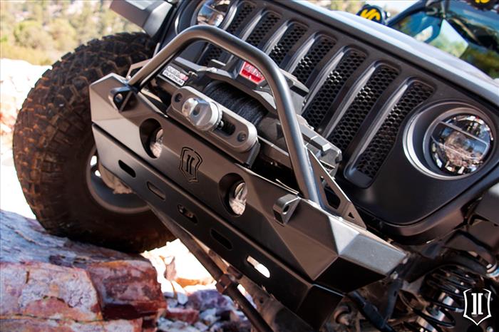 ICON Pro Series ‘18-Up JL / ’20-Up Jeep JT Front Bumper w/Bars & Tabs - Image 3