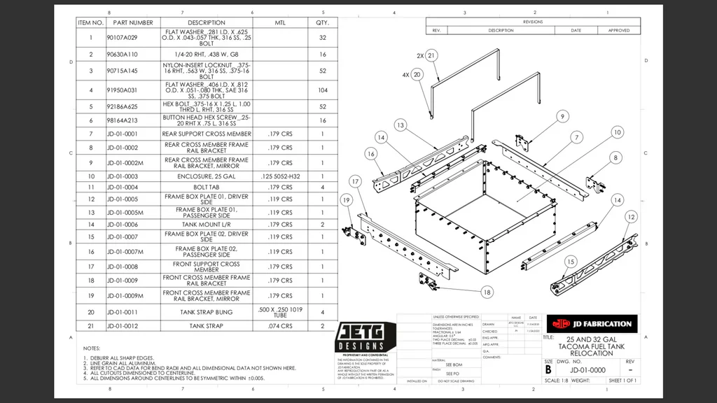 JD Fabrication 2005-2023 Tacoma Rear Gas Tank Relocate - Image 4