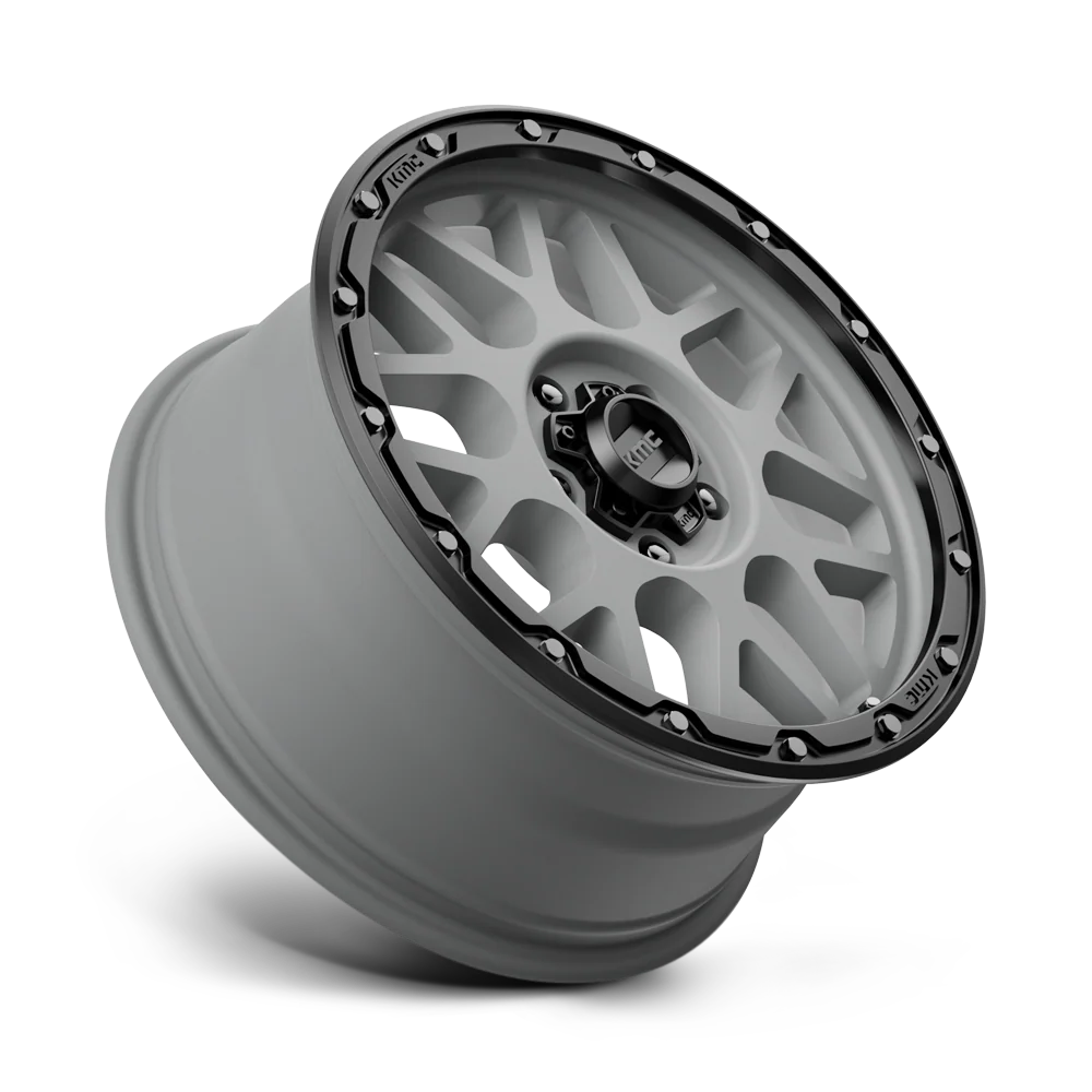 KMC KM535Grenade Off-Road Matte Gray W/ Matte Black Lip 18x8.5 0mm Offset - Image 2