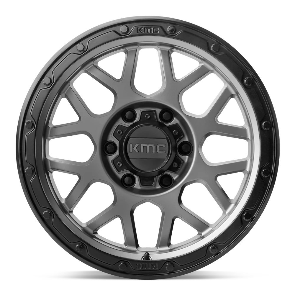 KMC KM535Grenade Off-Road Matte Gray W/ Matte Black Lip 18x8.5 0mm Offset - Image 3
