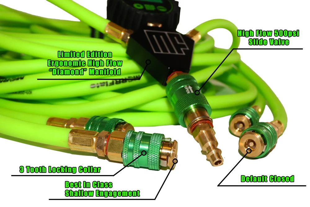MORRFlate Quad Compact (4-Tire Hose Kit, Up to 100″ Wheelbase) With built-In Gauge - Image 3