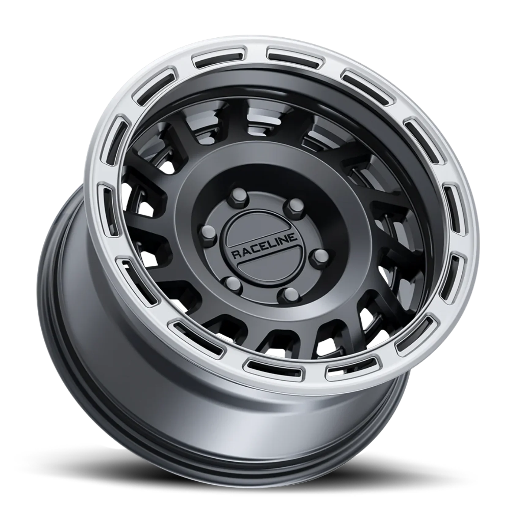 Raceline Wheels 957BS Halo Satin Black / Silver Ring - Image 2