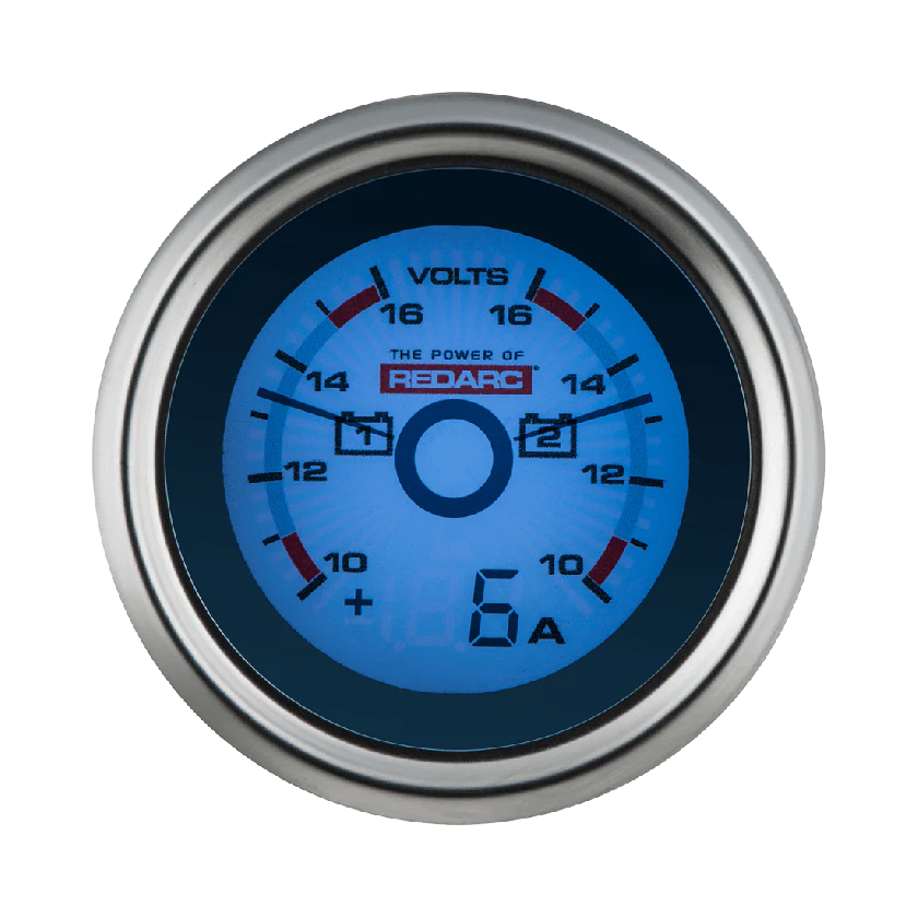 Redarc Dual Voltage 52mm Gauge with Optional Current Display - Image 7
